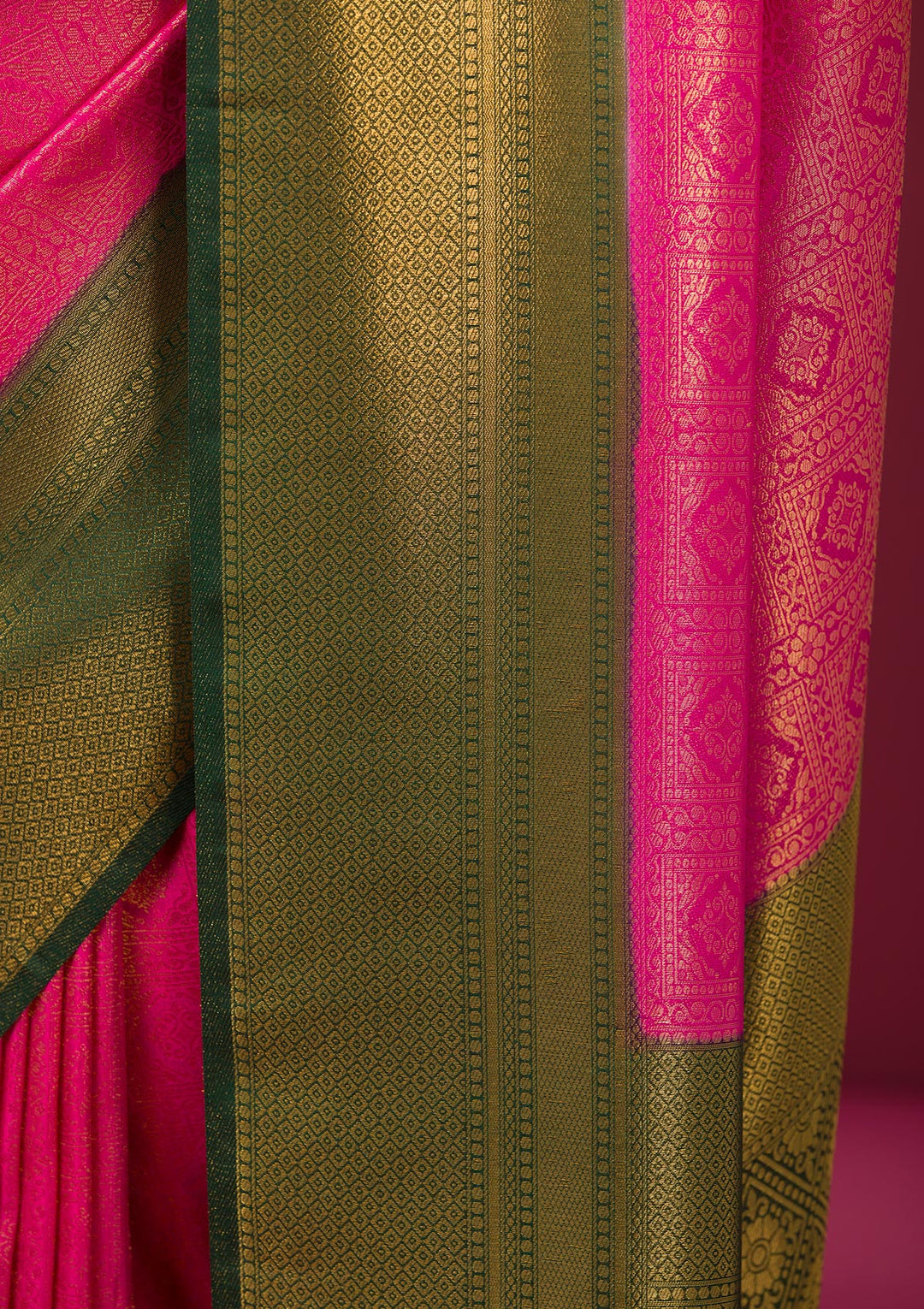 Pink Zariwork Soft Silk Saree - Image 2